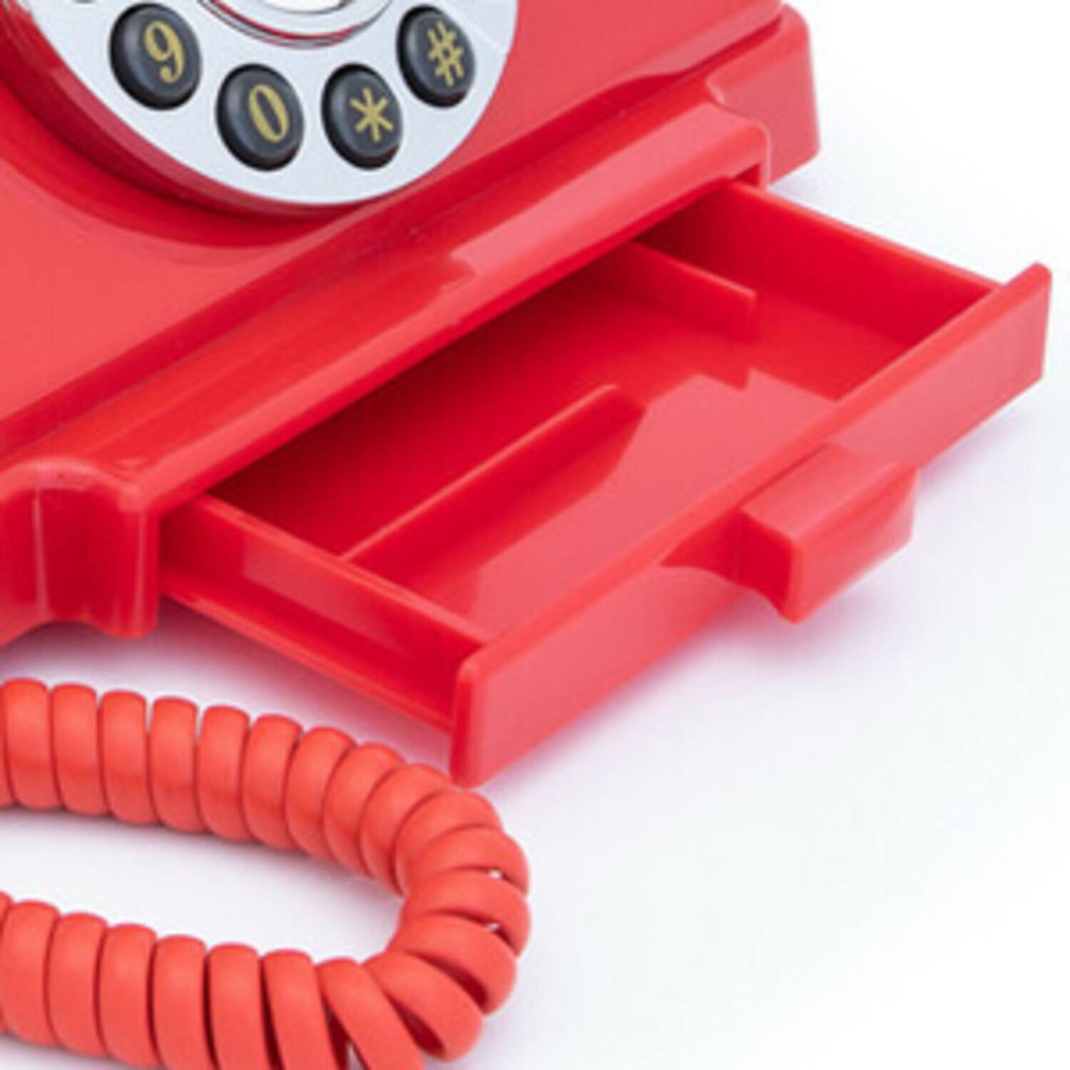 Alt View 3. PopMarket - GPO Retro GPOCARRPBRD Carrington Push Button Telephone - Red   - MISC ACCESSORY - Red.