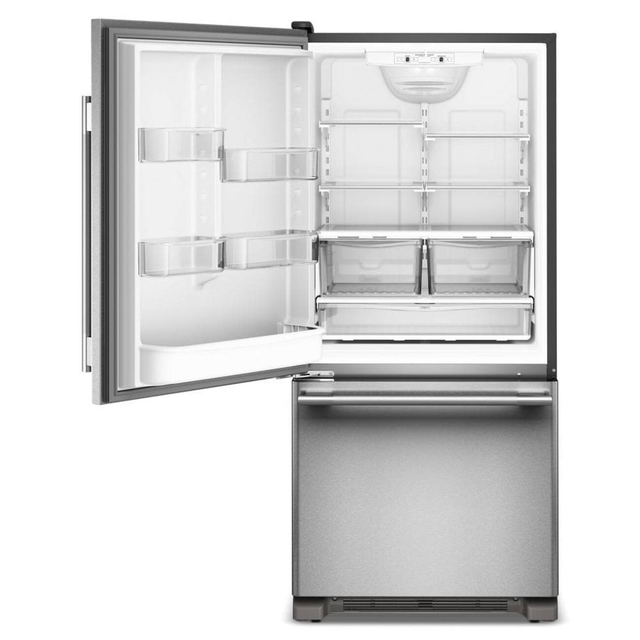 Alt View 10. KitchenAid - 19 Cu. Ft. 30-Inch Standard-Depth Bottom Mount Refrigerator with Left Door Swing - PrintShield Stainless.