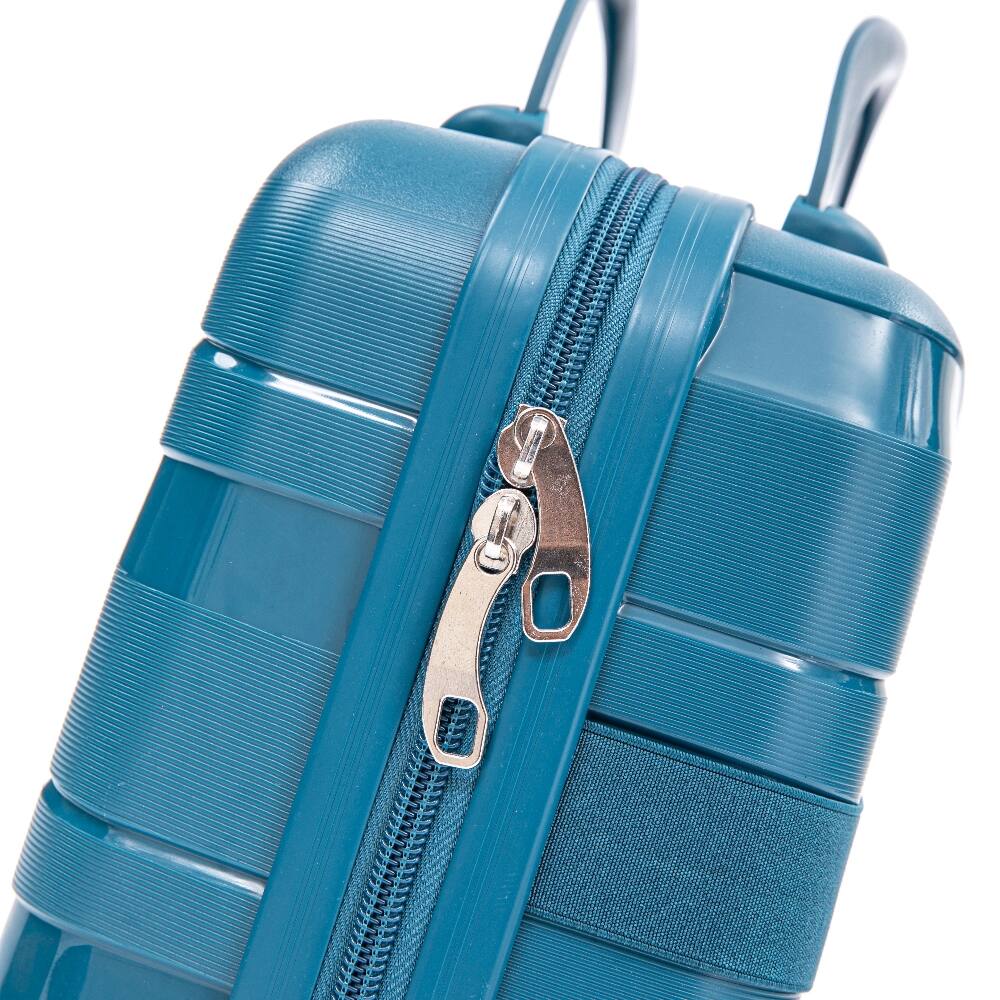 Alt View 1. Ropilly - Ropilly 4 Piece Luggage Set Hardside Spinner Luggage with 14-Inch Cosmetic Case, Blue Suitcase Set - Blue.
