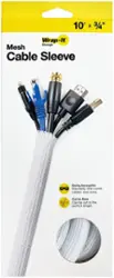 Wrap-It Storage - Cable Sleeve - Mesh - 10' x 0.75" - White - Front_Zoom