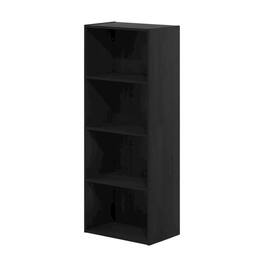 FurniFact - 4-Tier Open Shelf Bookcase with Sturdy Engineered Wood Construction - Blackwood
