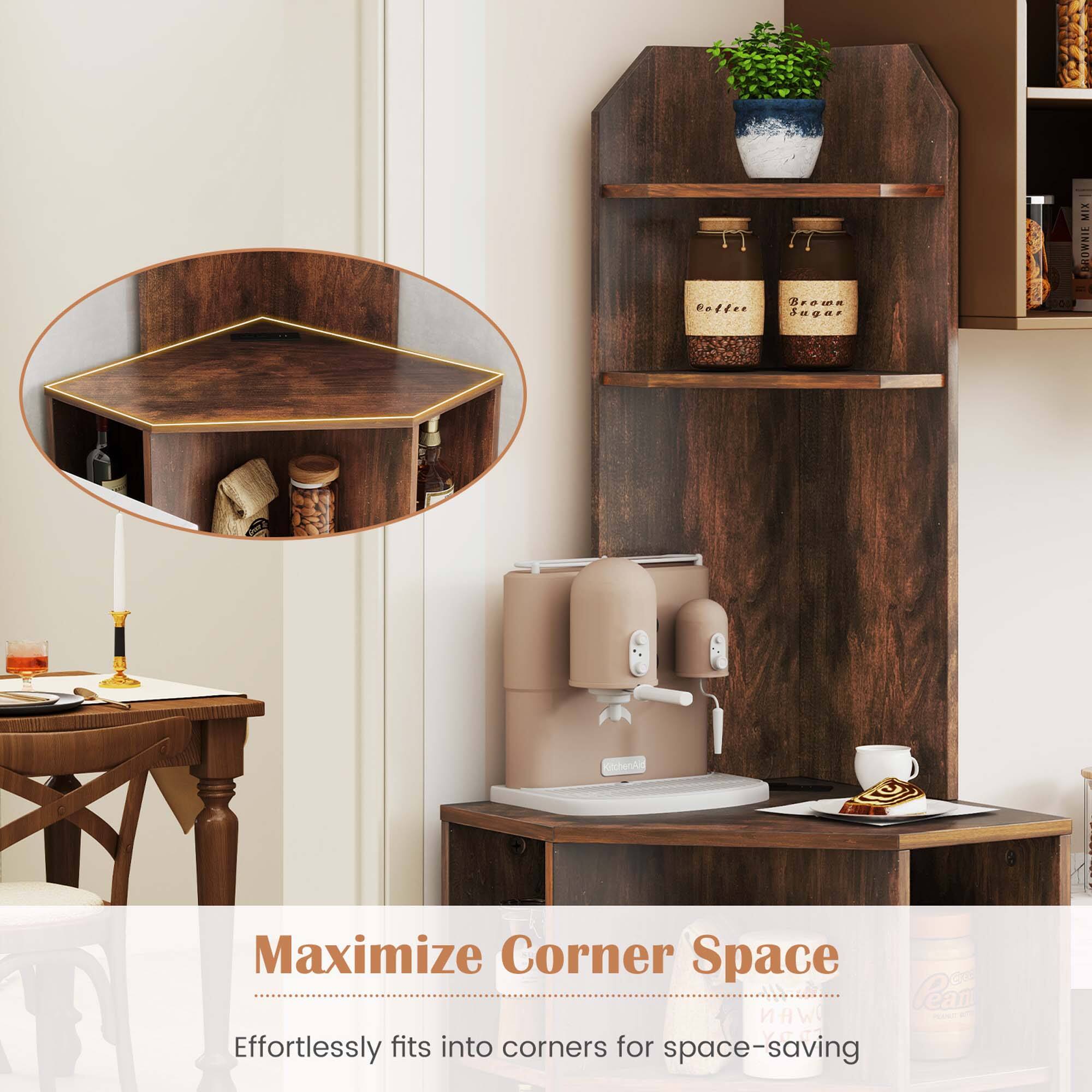 Maximize Corner Space Effortlessly fits into corners for space-saving