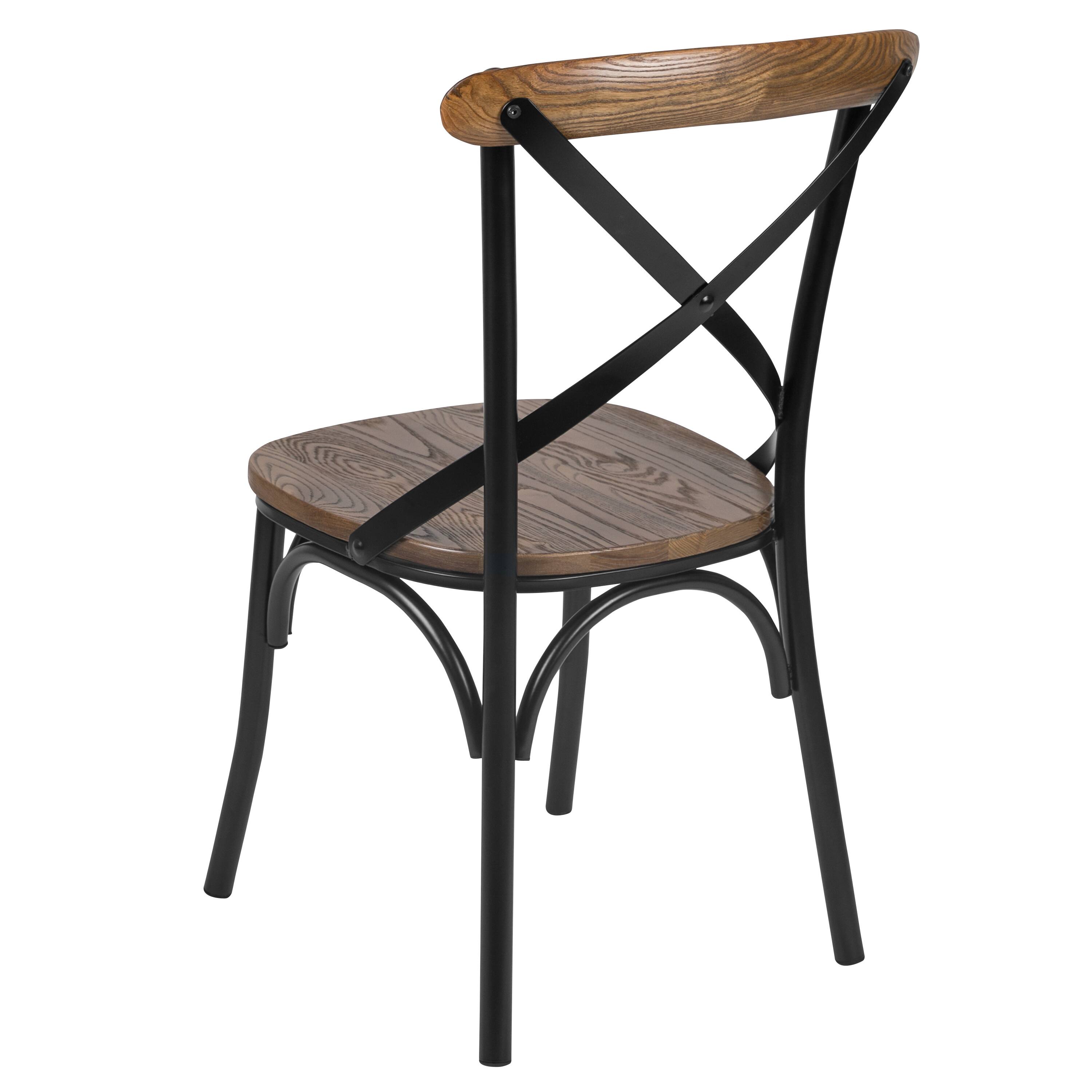 Alt View 7. Emma + Oliver - Dark Driftwood X-Back Chair - Fruitwood.
