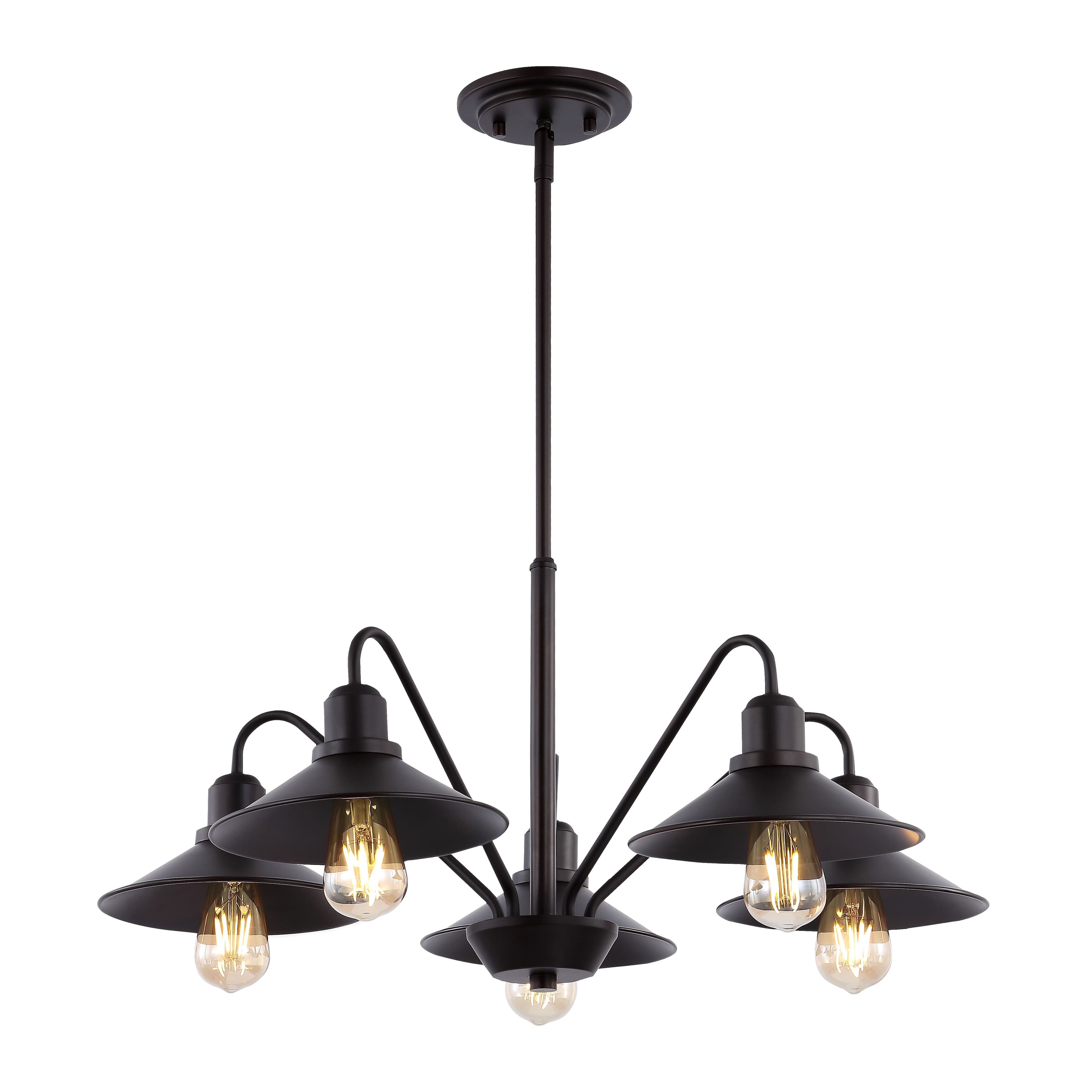 "Jonathan Y - Cade 27"" 5-Light Metal Farmhouse Industrial LED Pendant, Oil Rubbed Bronze - Oil-Rubbed Bronze" price history on PriceWatchPro