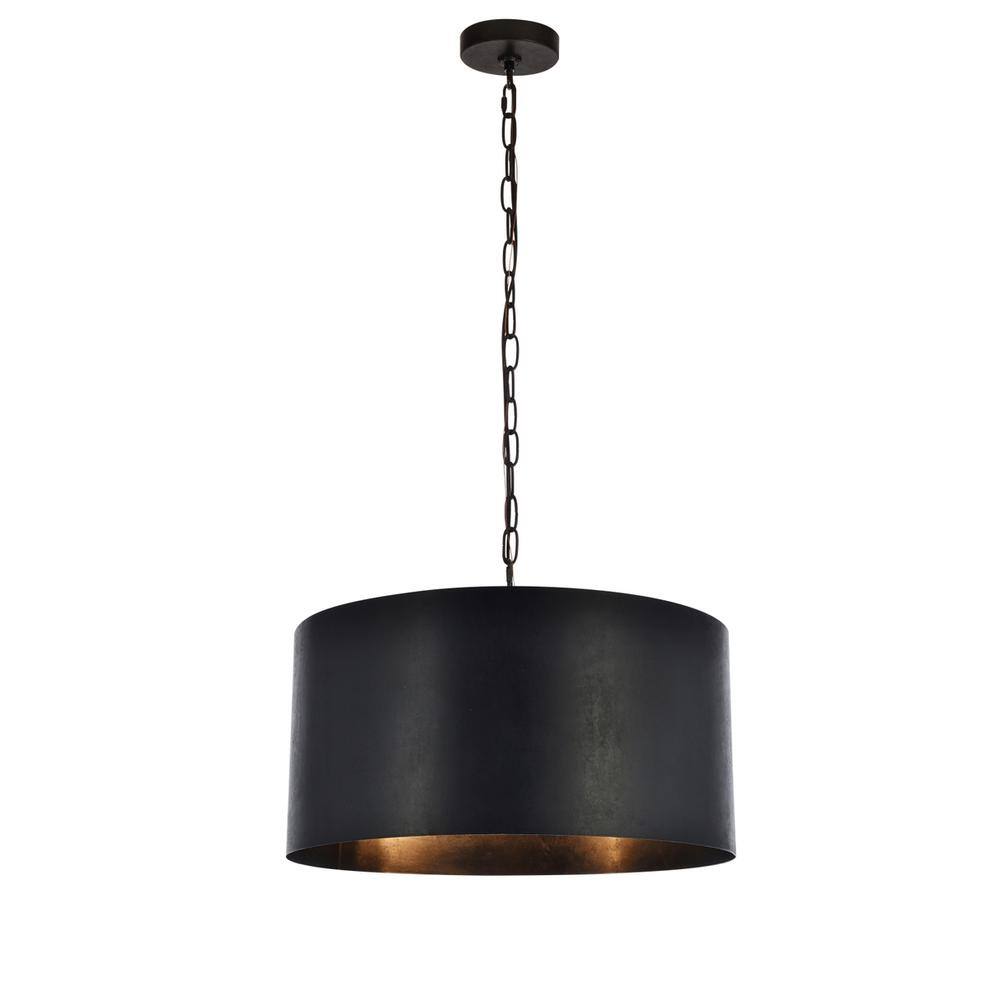 Alt View 3. Living District - Miro Collection Pendant D20 H11.75 Lt:3 Vintage Black Finish - Vintage Black.