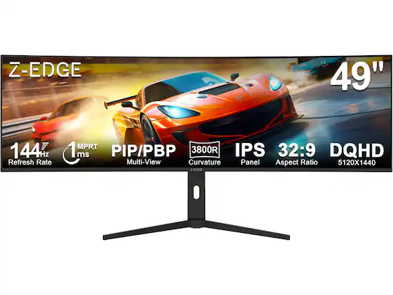 Z-EDGE
49"
144 Hz Refresh Rate
1 ms MPRT
PIP/PBP Multi-View
3800R Curvature
IPS Panel
32:9 Aspect Ratio
DQHD 5120x1440