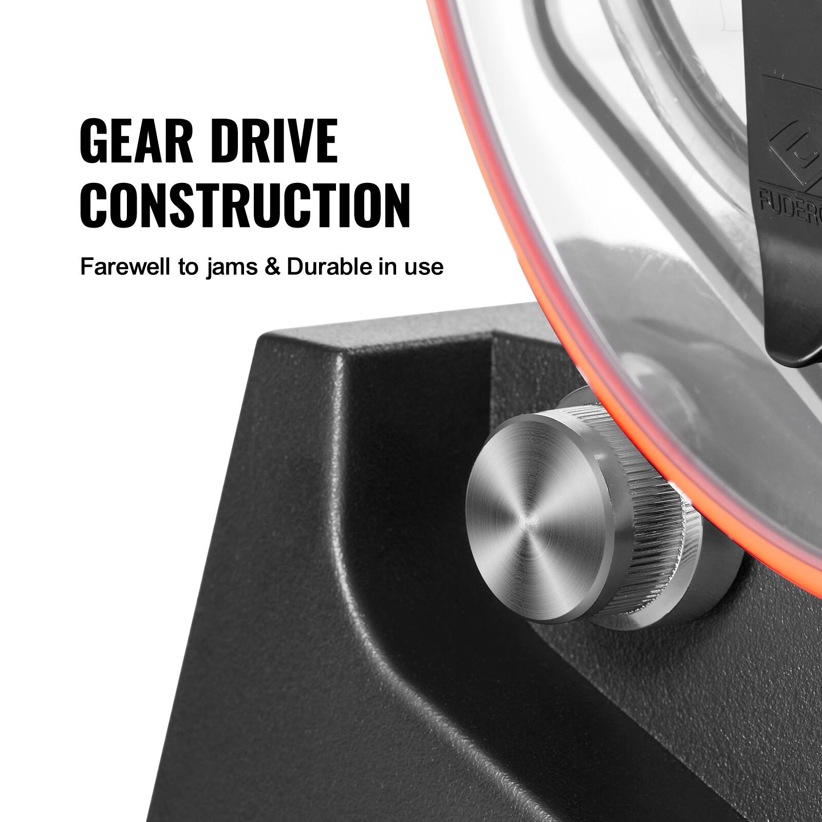 GEAR DRIVE CONSTRUCTION  
Farewell to jams & Durable in use