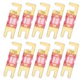 Unique Bargains - 10pcs 70A 125V Mini ANL Fuse Replacement, Electrical Protection Blade Fuse for Automotive Marine Audio Video System - Pink