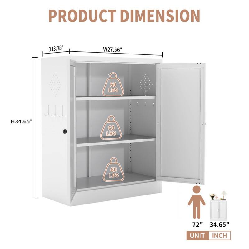 PRODUCT DIMENSION  
D13.78" W27.56" H34.65"  
60 LBS 60 LBS 60 LBS  
72" 34.65"  
UNIT INCH