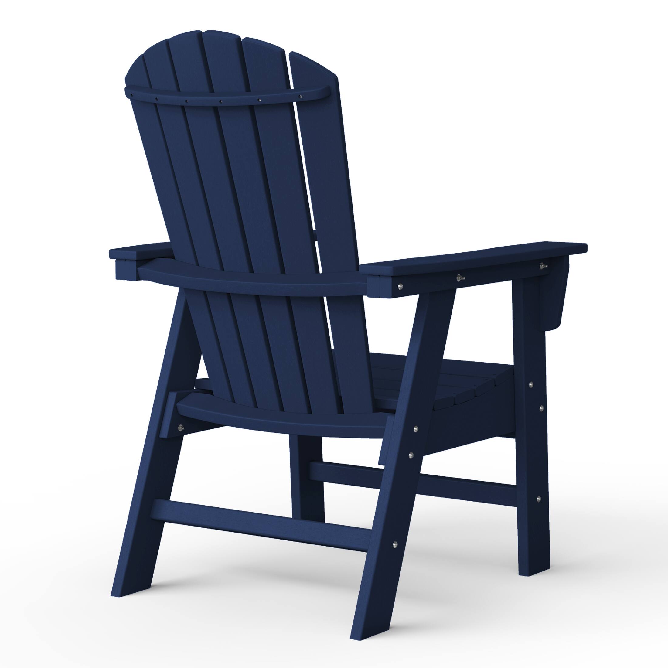 Alt View 1. WestinTrends - WestinTrends Dylan Outdoor Patio Shell-back Adirondack Dining Chair Weather Resistant - Navy Blue.
