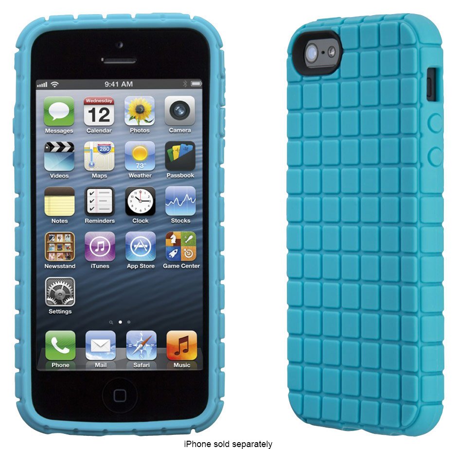pixelskin case for apple iphone se, 5s and 5 - blue