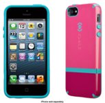 Front Zoom. Speck - CandyShell Flip Case for Apple® iPhone® SE, 5s and 5 - Raspberry Pink/Port Red/Peacock Blue.