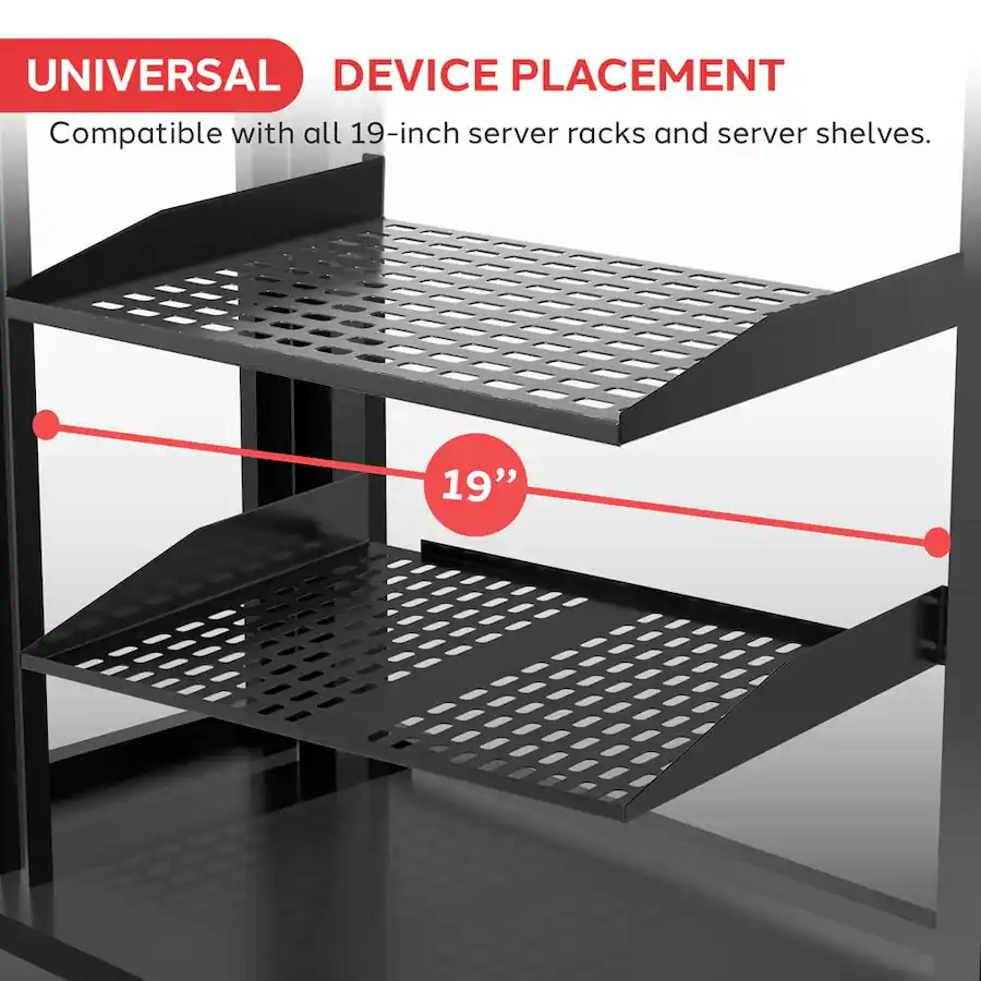 Wall 19 Inch Rack Server Pyle 19 Inch 2U 2 Pack Server Rack Shelves Server Rack Mount Tray ...