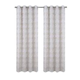 RT Designers Collection - 100% Polyester 140 GSM Luca Jacquard Grommet Curtain Panel 54" x 84" - Taupe