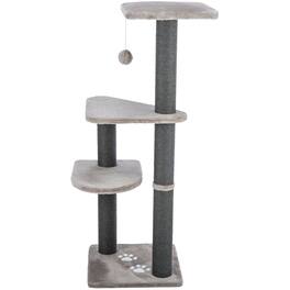 TRIXIE - Altea Plush 3-Level Cat Tree with Sisal Scratching Posts & Cat Toy - Dark Gray