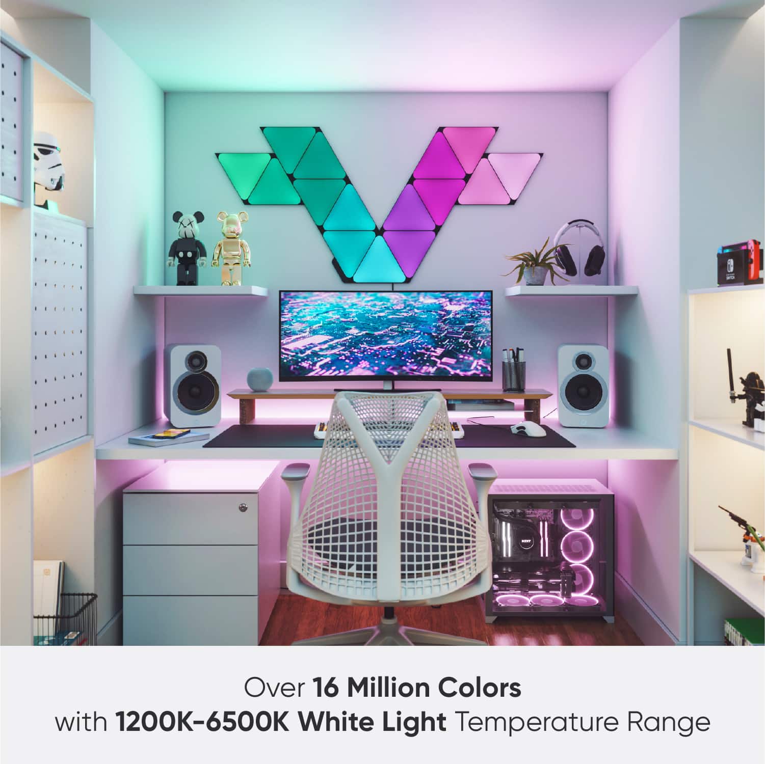 Over 16 Million Colors with 1200K-6500K White Light Temperature Range
