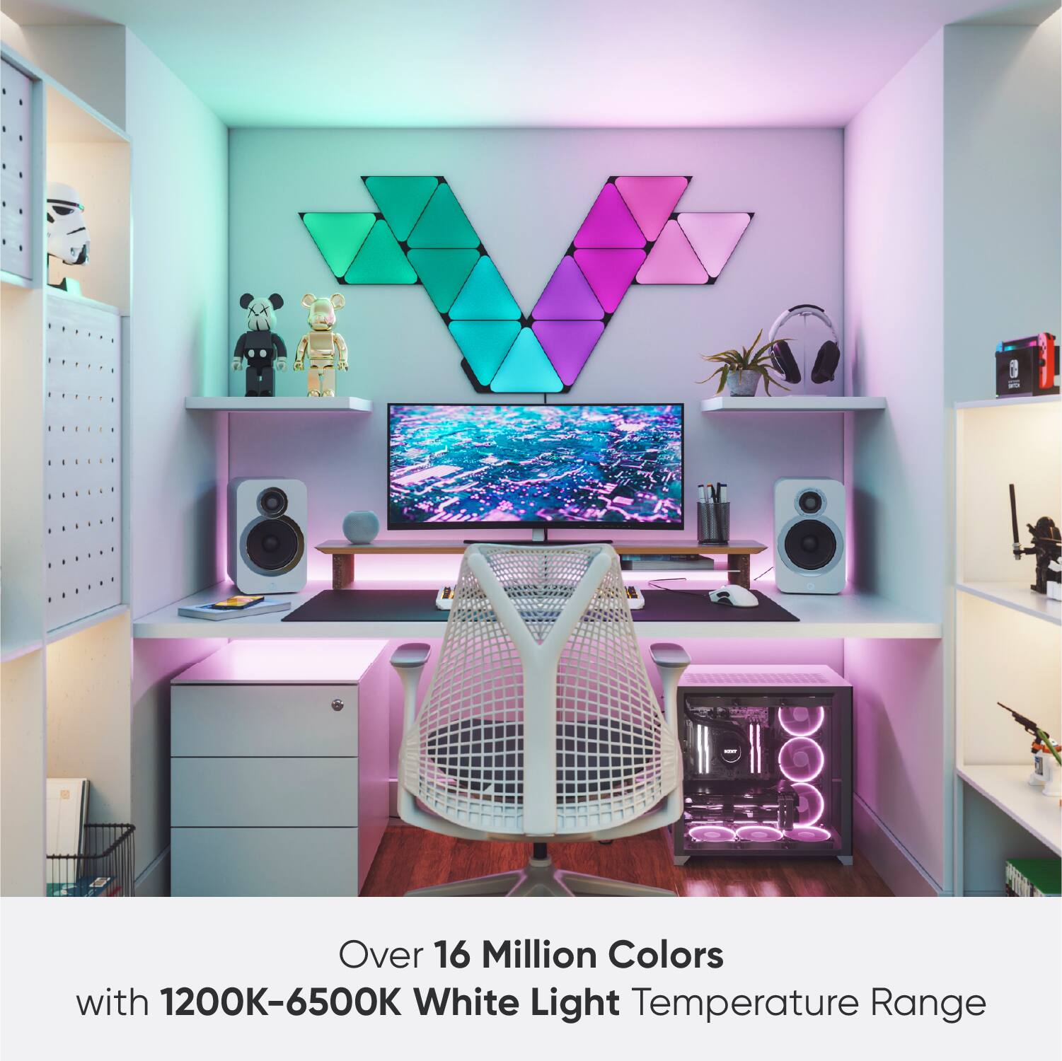 Over 16 Million Colors with 1200K-6500K White Light Temperature Range