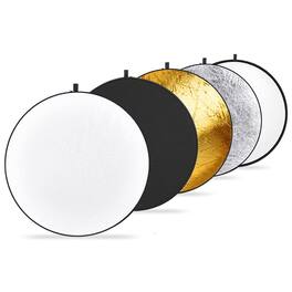 Neewer - 43" 5-in-1 Collapsible Light Reflector - Silver, Gold, White, Black & Translucent Disc for Photography