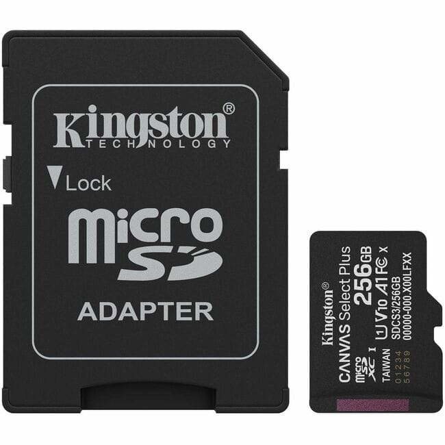 Kingston - Canvas Select Plus 256 GB Class 10/UHS-I (U1) V10 microSDXC - 1 - 150 MB/s Read