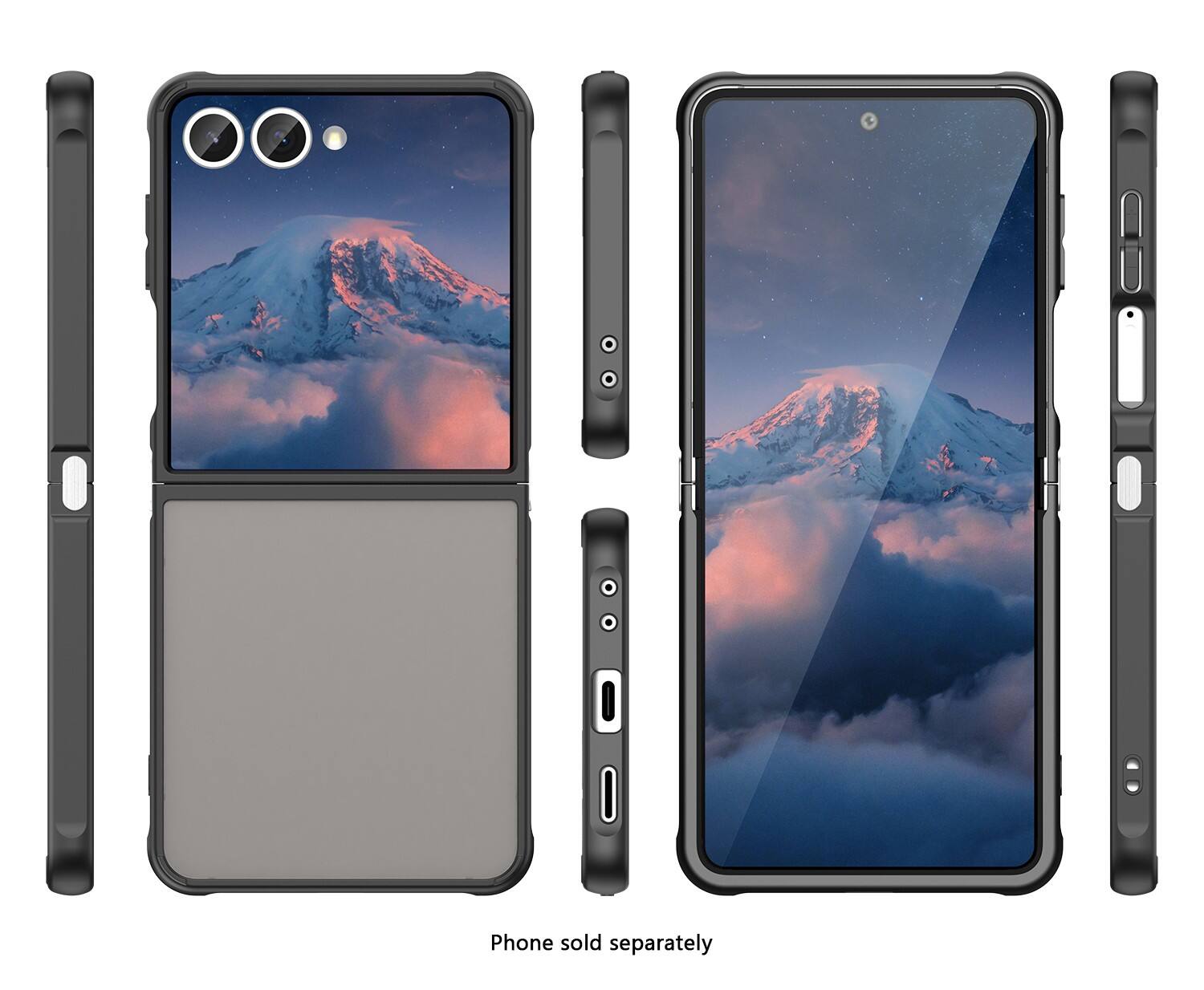 The text on the image is: "Phone sold separately."