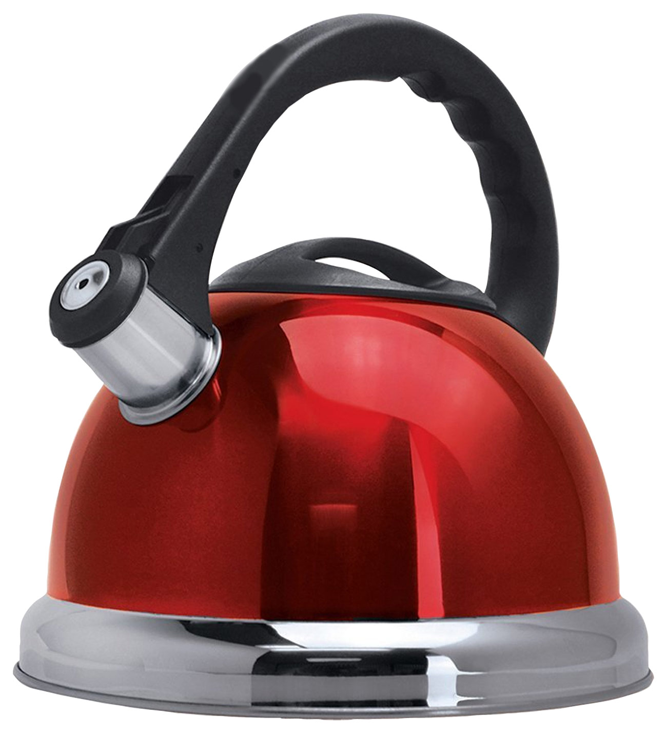 Large Red Round Tea Kettle with Iron Handle 900ml