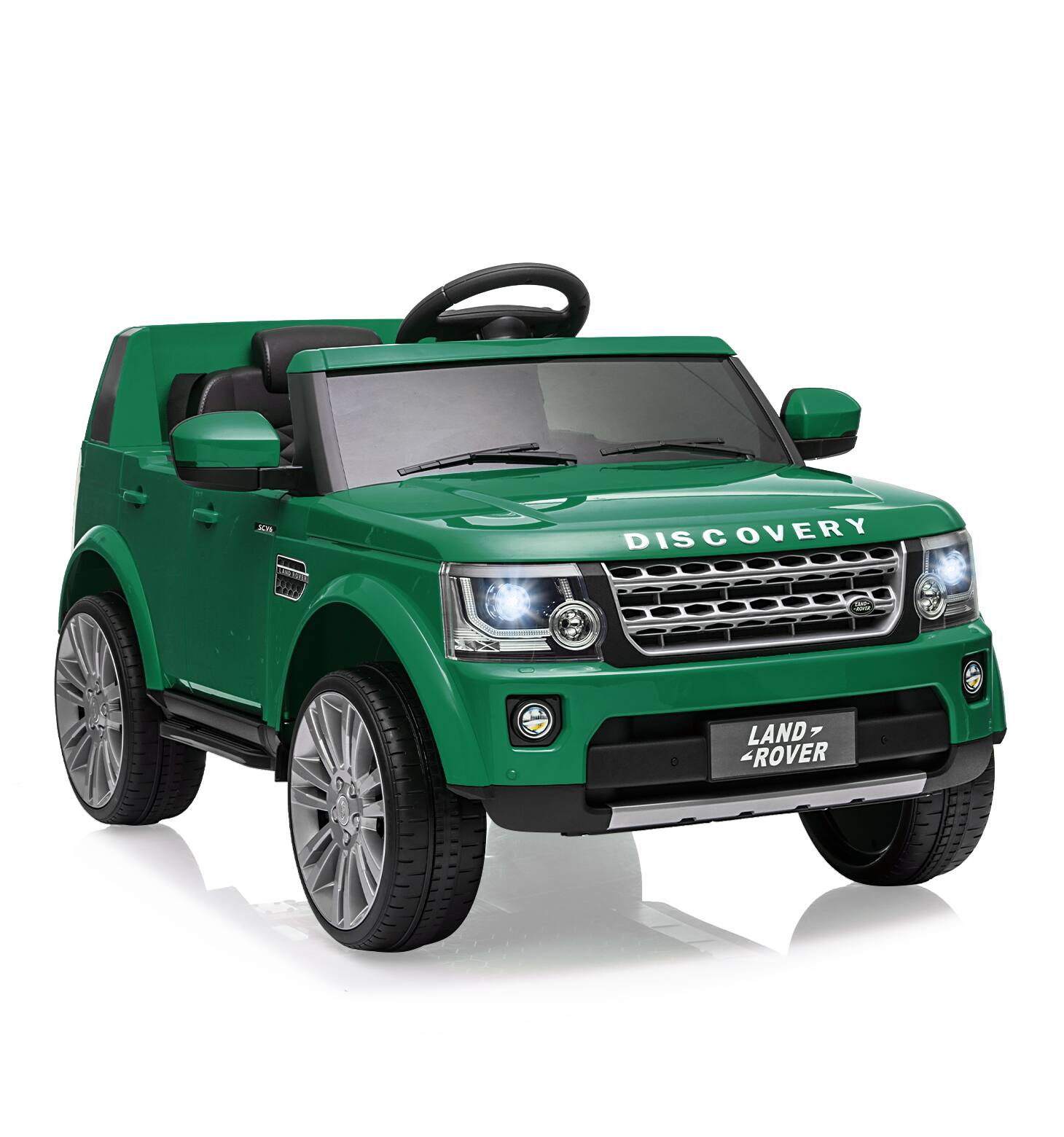 GARVEE - 12V Licensed Land Rover Ride On Truck for Kids, Electric Car w/Remote Control, 3 Speeds, LED Lights & Bluetooth Music - Green