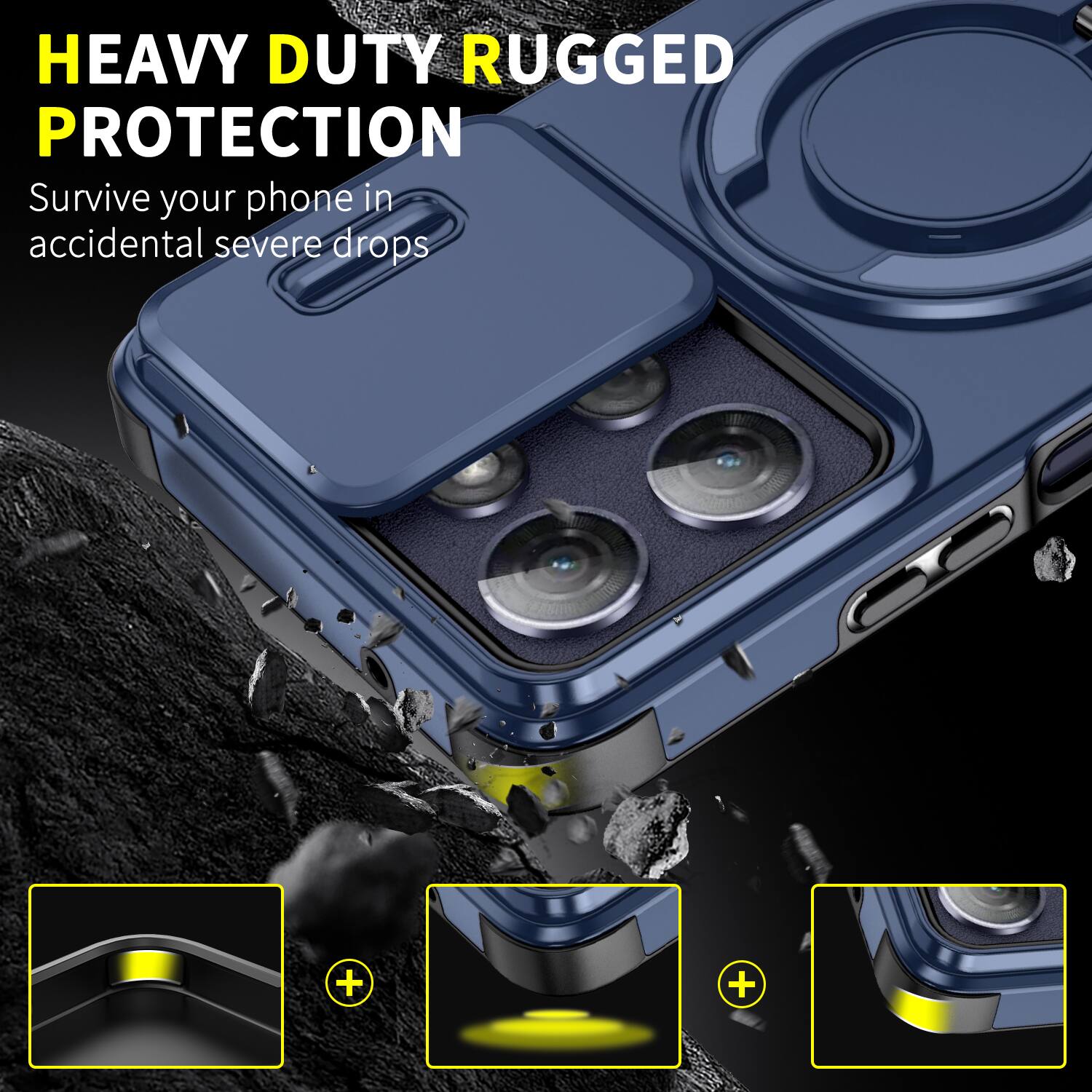 HEAVY DUTY RUGGED PROTECTION  
Survive your phone in accidental severe drops