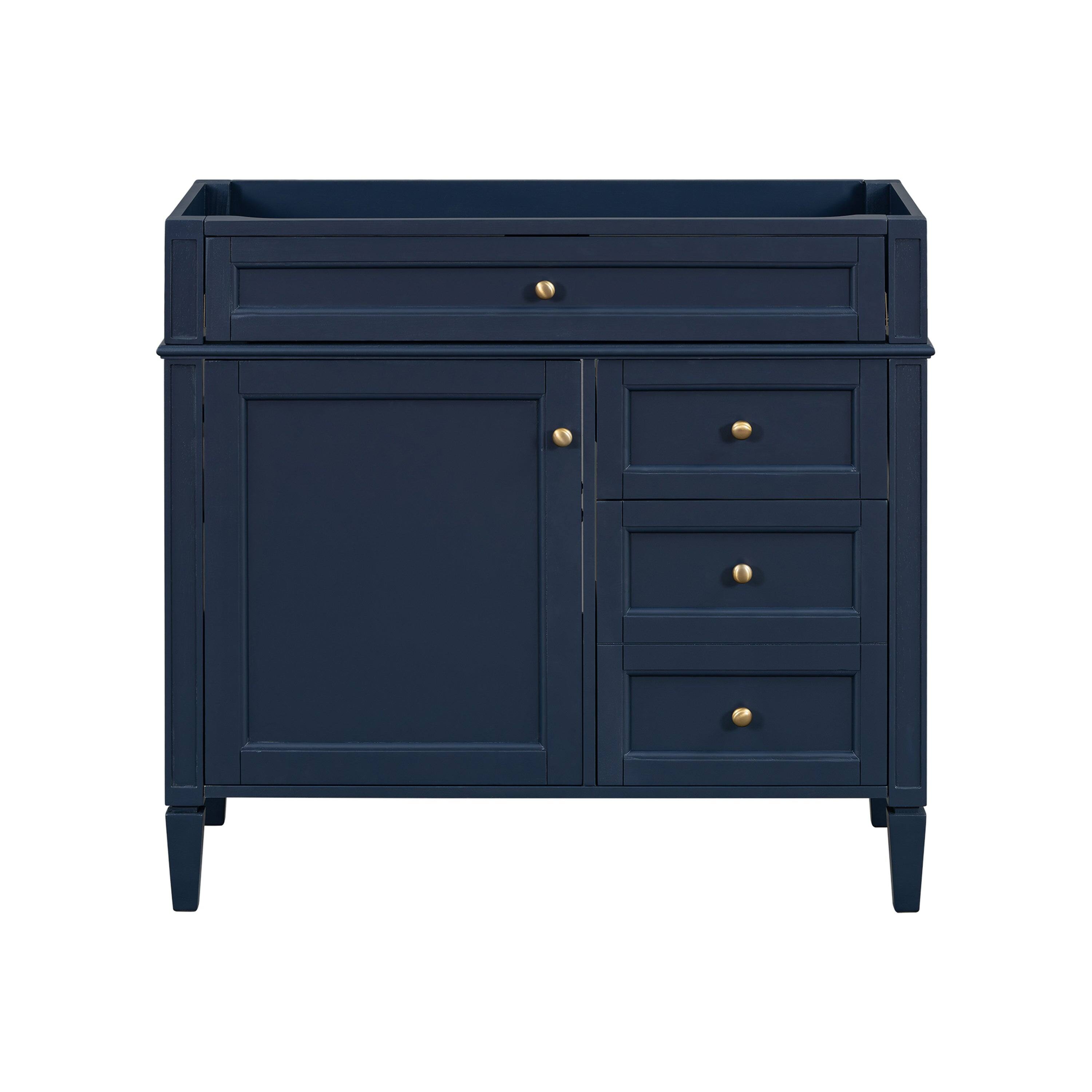 Alt View 4. Boyel Living - 36 Inch Modern Bathroom Vanity Cabinet Two Drawers Tip Out No Sink Blue - Blue.