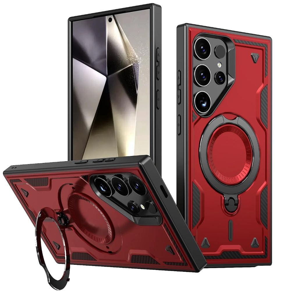 Reiko - 360 Degree Rotating Magnetic Versatile Stand Compatible With Samsung Galaxy S25 - Red