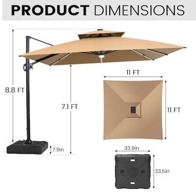 PRODUCT DIMENSIONS

11 FT  
8.8 FT  
7.1 FT  
11 FT  
7.9in  
33.9in  
33.5in