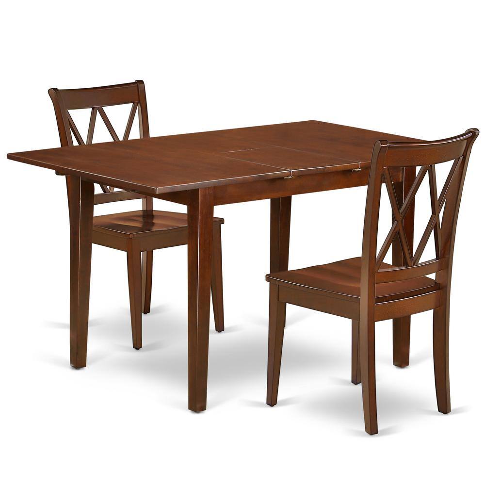 Back. East West Furniture - Dining Room Set Mahogany - Brown.