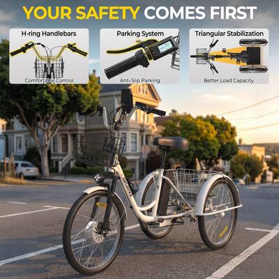 Skeri Tricycle for Adults, Electric Trike Motorized Three Wheel Electric Bicycle, 350W 48V Adult Electric Tricycle Black ET01 - Best Buy Skeri Tricycle for Adults, Electric Trike Motorized Three Wheel Electric Bicycle, 350W 48V Adult Electric Tricycle Black ET01 - Best Buy