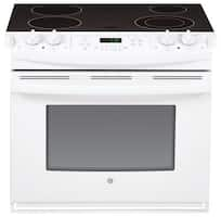 GE - 4.4 Cu. Ft. Self-Cleaning Drop-In Electric Range - White - Front_Zoom