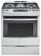 GE - 5.6 Cu. Ft. Self-Cleaning Slide-In Gas Convection Range - Stainless steel-Front_Standard