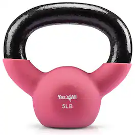 Yes4All - 25-Pound Neoprene Coated Cast Iron Kettlebell for Training at Home Gym - Black