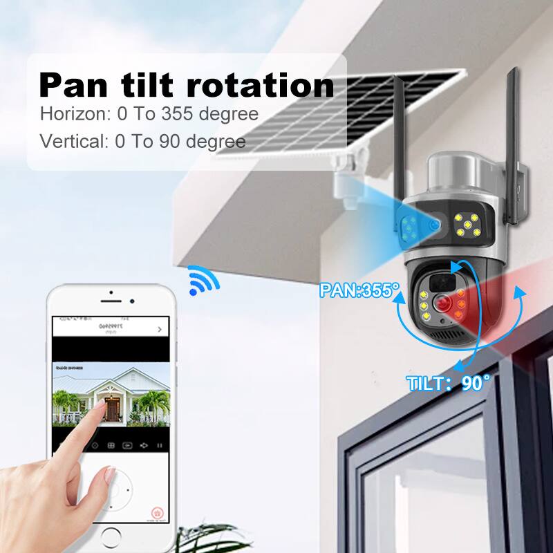 Pan tilt rotation  
Horizon: 0 To 355 degree  
Vertical: 0 To 90 degree  

PAN: 355°  
TILT: 90°