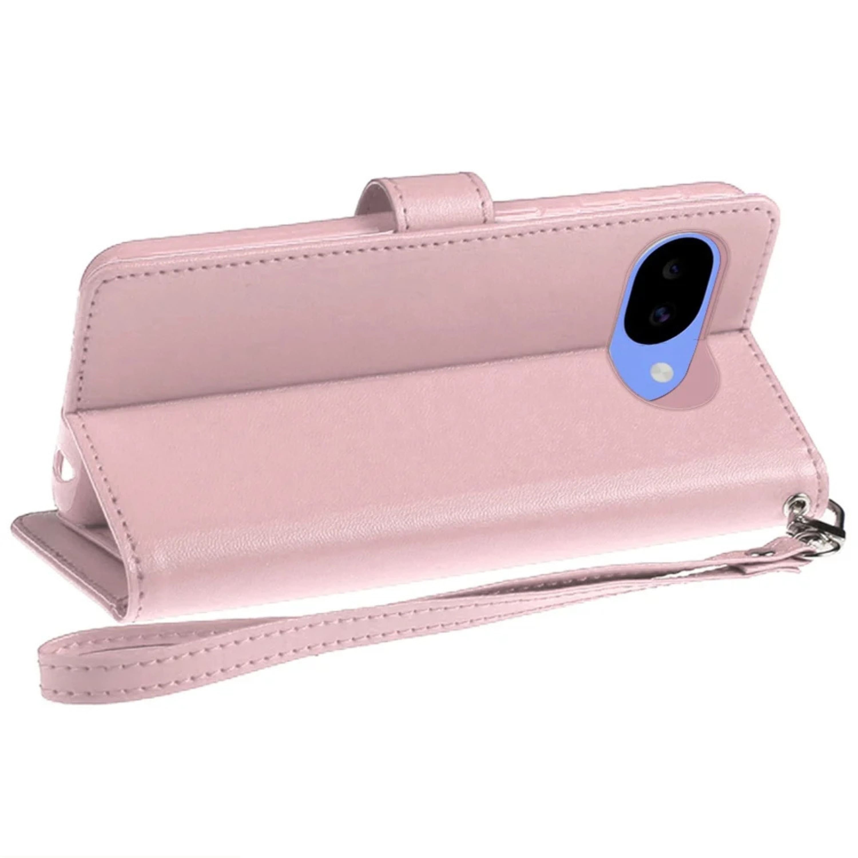 Kitcheniva - PU Leather Wallet Phone Case With Wrist Strap Tempered Glass For Google Pixel 10a - Rose Gold price history on PriceWatchPro