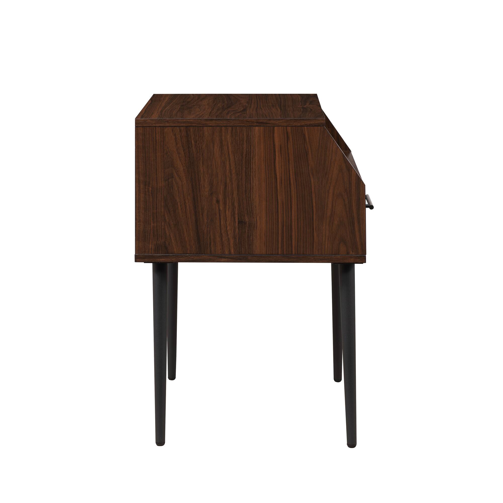 Alt View 31. Walker Edison - Contemporary Angled Nightstand - Dark Walnut/Black.
