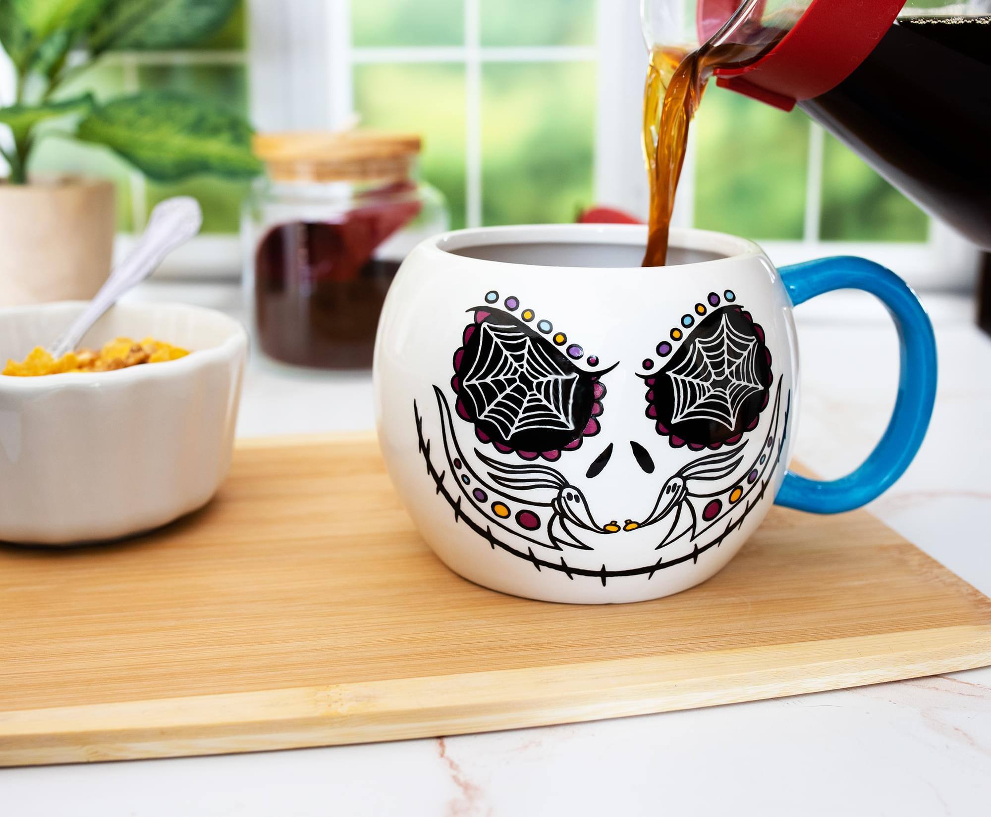 Alt View 2. Disney - Disney Nightmare Before Christmas Jack Skellington Day of the Dead Ceramic Mug - White.