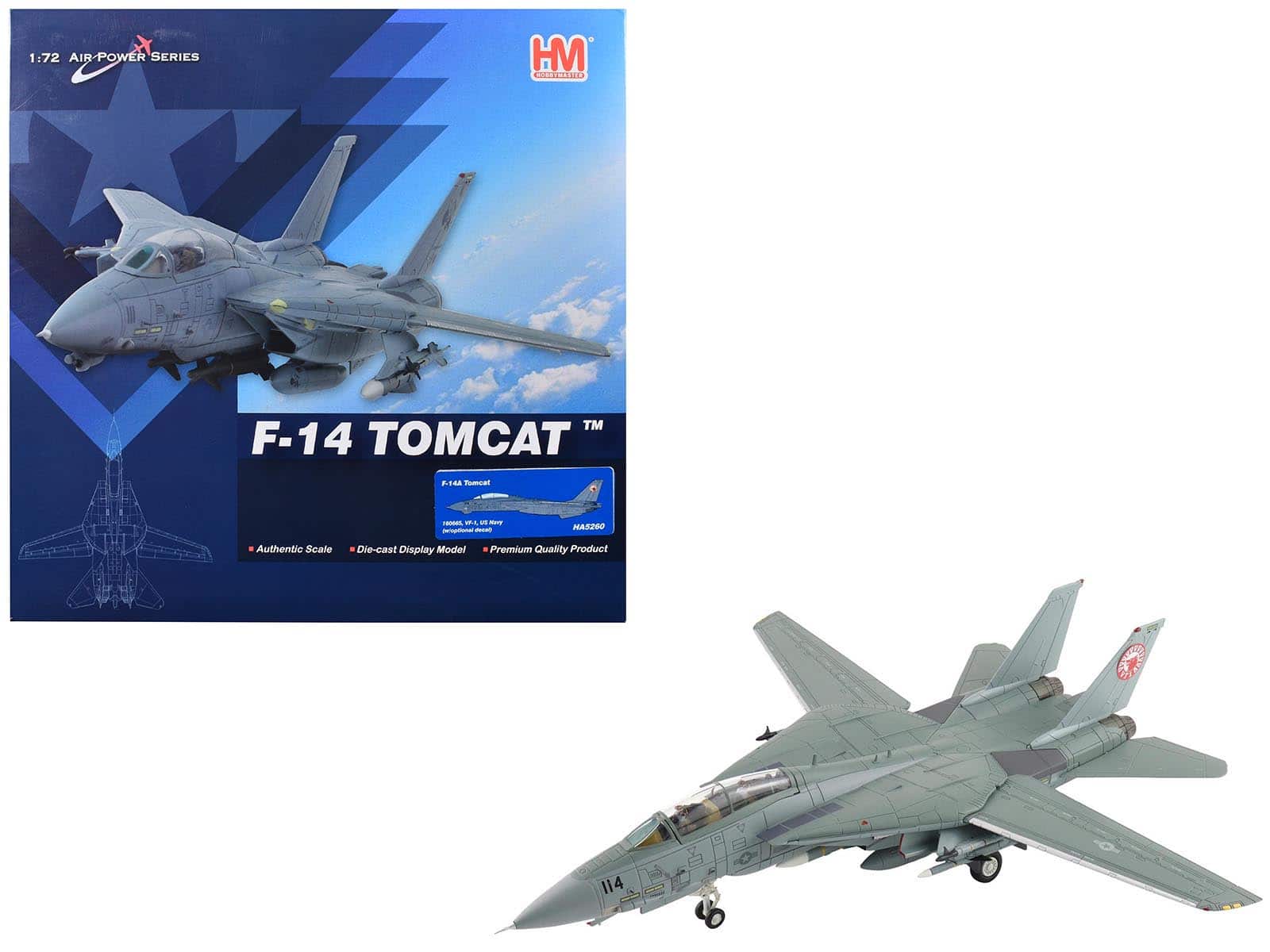 "Grumman F-14A Tomcat Fighter Aircraft ""VF-1 (with Optional Decals)"" United States Navy 1/72 Diecast Model Hobby Master" price history on PriceWatchPro