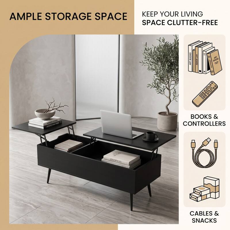 AMPLE STORAGE SPACE  
KEEP YOUR LIVING SPACE CLUTTER-FREE

BOOKS & CONTROLLERS  
CABLES & SNACKS