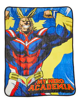 Just Funky - My Hero Academia Official All Might Large Fleece Throw Blanket | 60 x 45 Inches - Blue