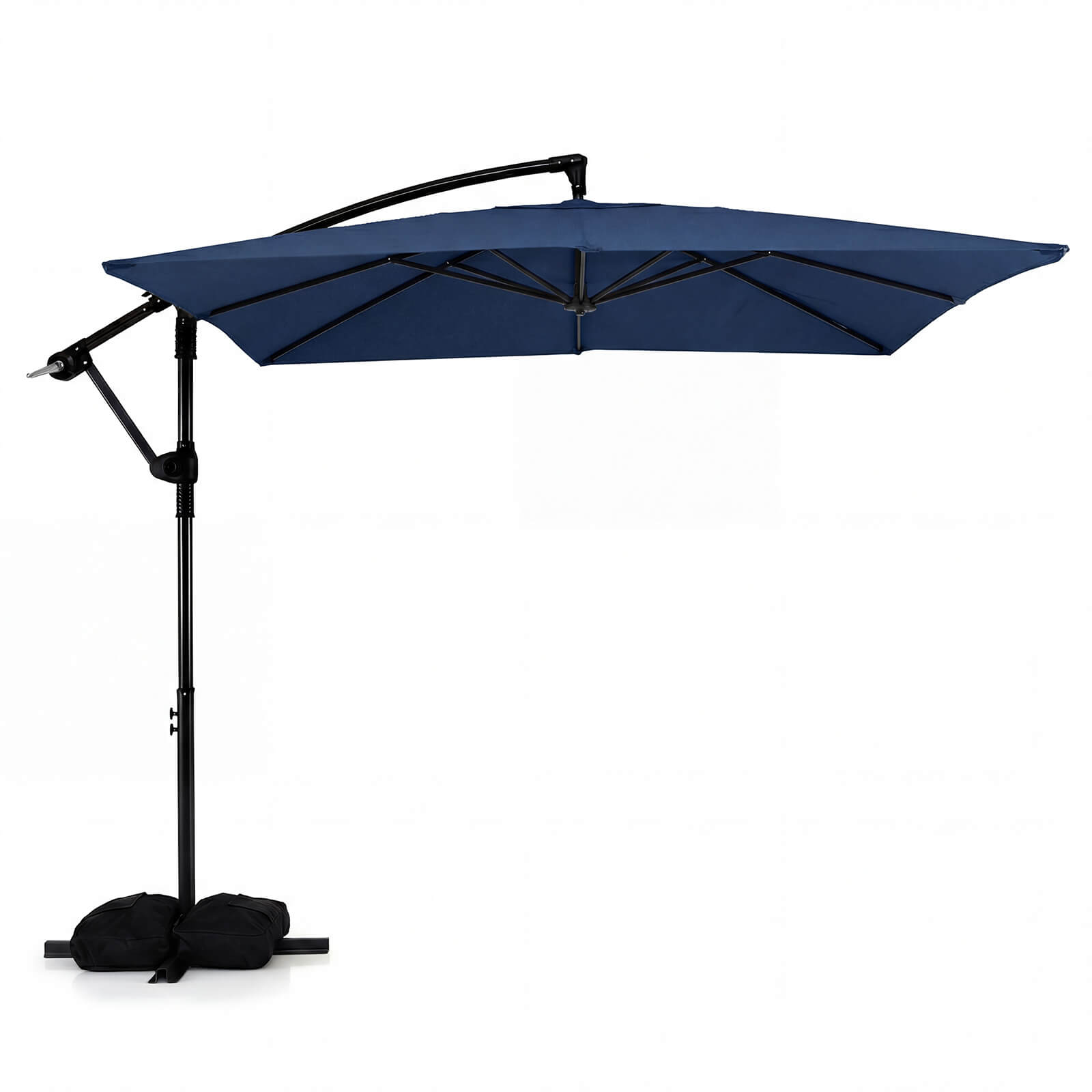 Costway - 8 x 8 FT Offset Cantilever Patio Umbrella,Square Hanging Outdoor Market Umbrella - Navy price history on PriceWatchPro