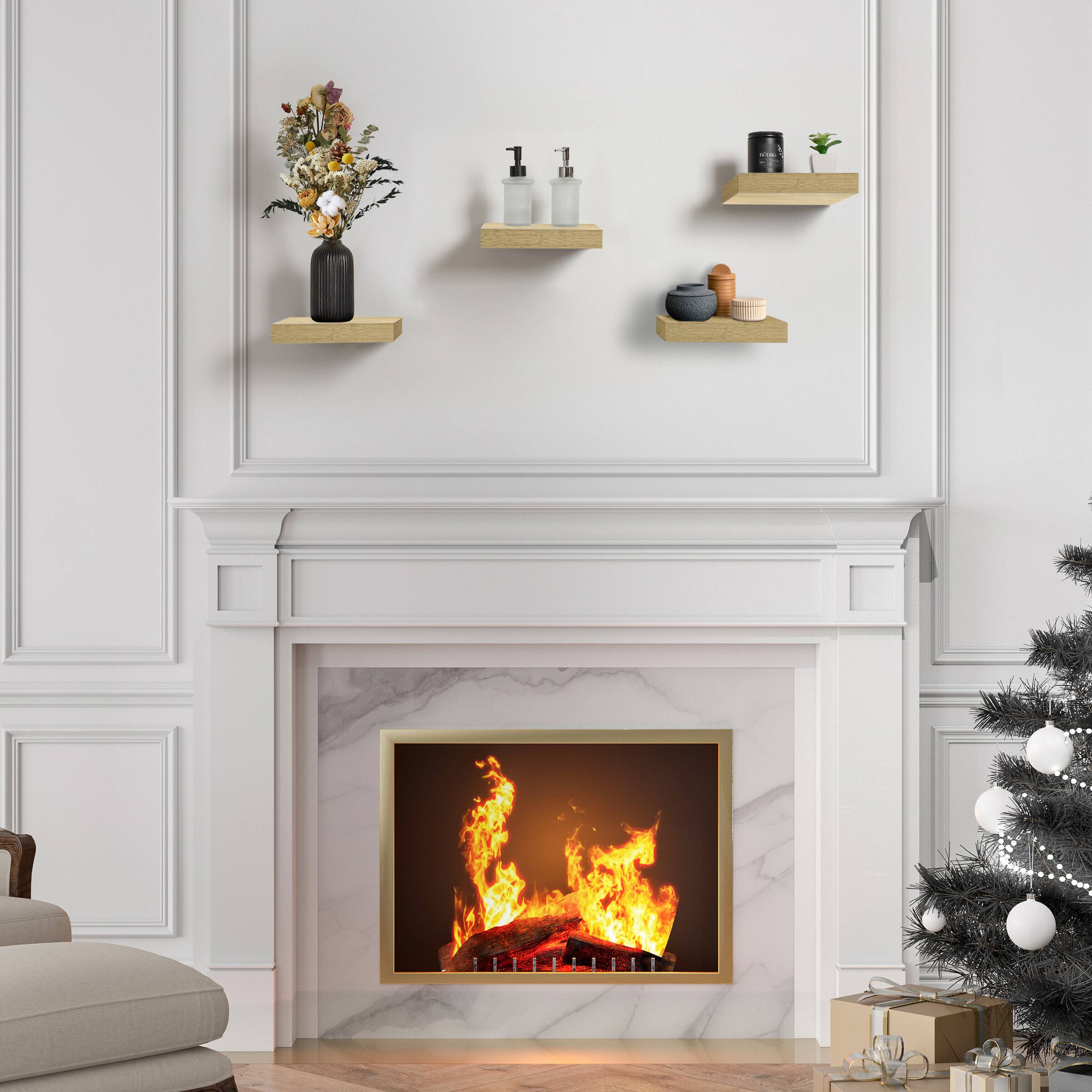 Alt View 4. Sorbus - Sorbus 9 Inch 4 Pack Wall Mounted Floating Square Shelves - for Bedroom, Kitchen, Living Room, Bathroom - Maple.