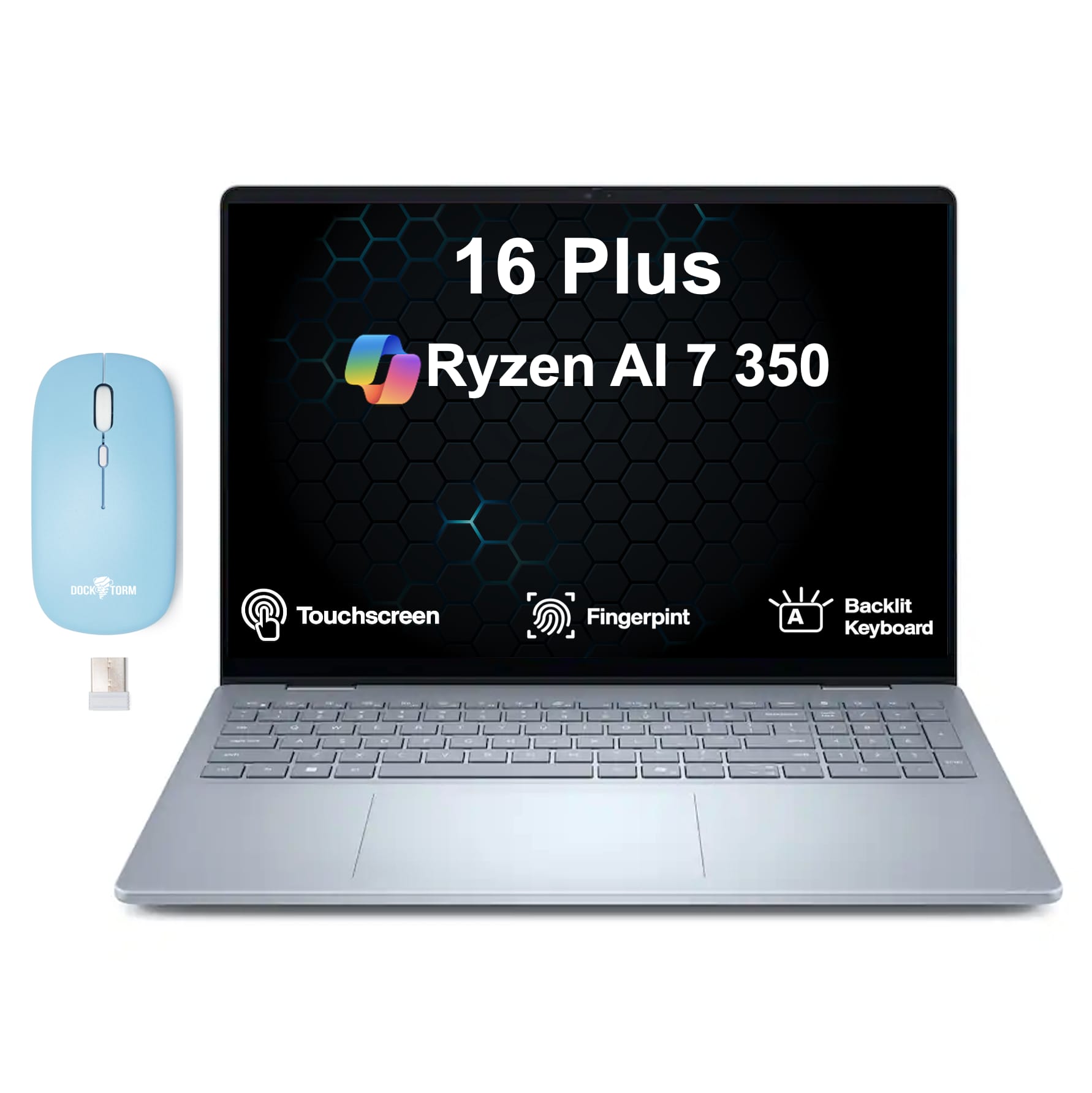 Photos - Software Ice Dell - Upgraded - 16 Plus LDB16255 Laptop 16.0 WUXGA Display  w/Dockztorm Wireles (Ryzen AI 7 350, 32GB, 2TB SSD, Win 11 Pro)