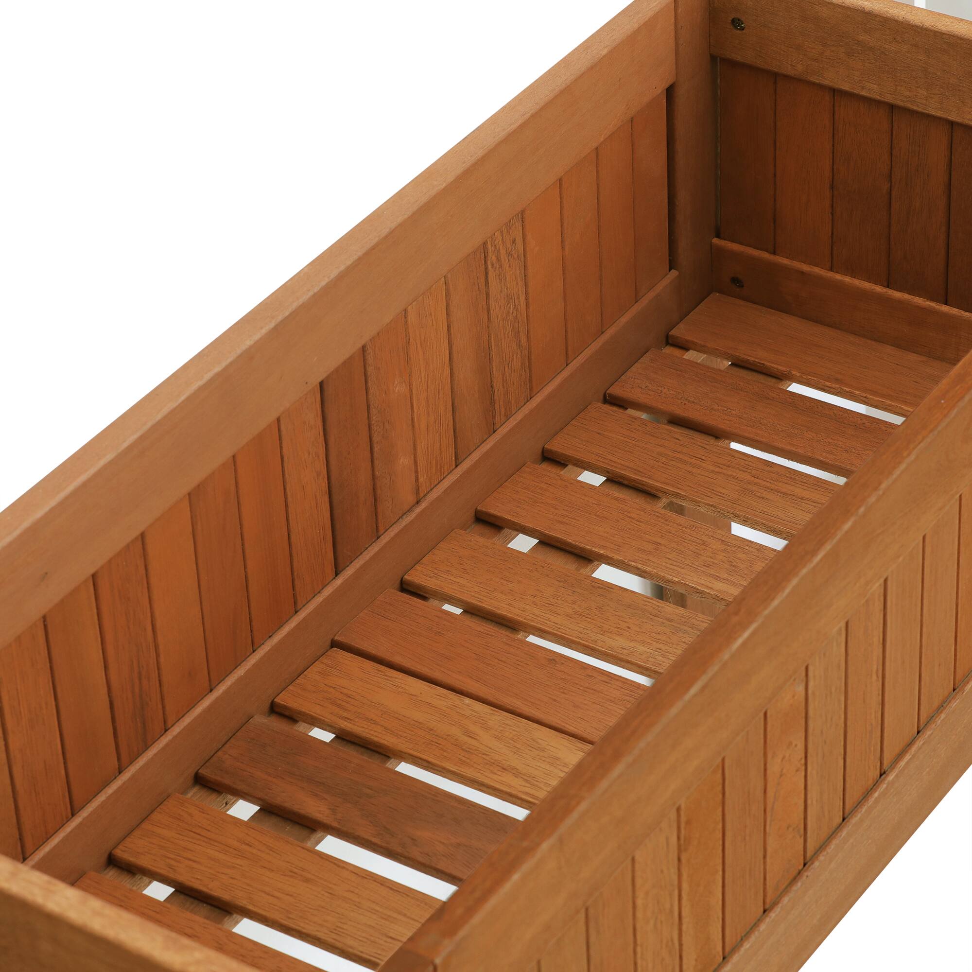 Alt View 6. Furinno - Tioman Outdoor Elevated Standing Planter Box, Raised Garden Bed with Legs - Natural.