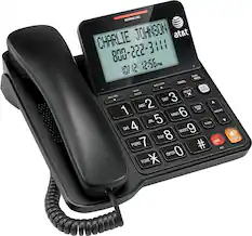 Angle. AT&T - 2940 Corded Phone with Caller ID/Call Waiting - Black.