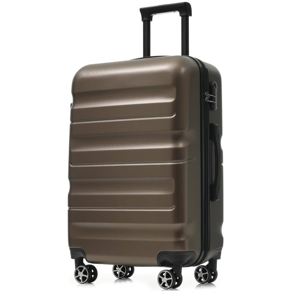 Front. BreeBe - 28-Inch Hardshell ABS Checked Luggage, Lightweight Suitcase with Spinner Wheels for Travel - Brown.
