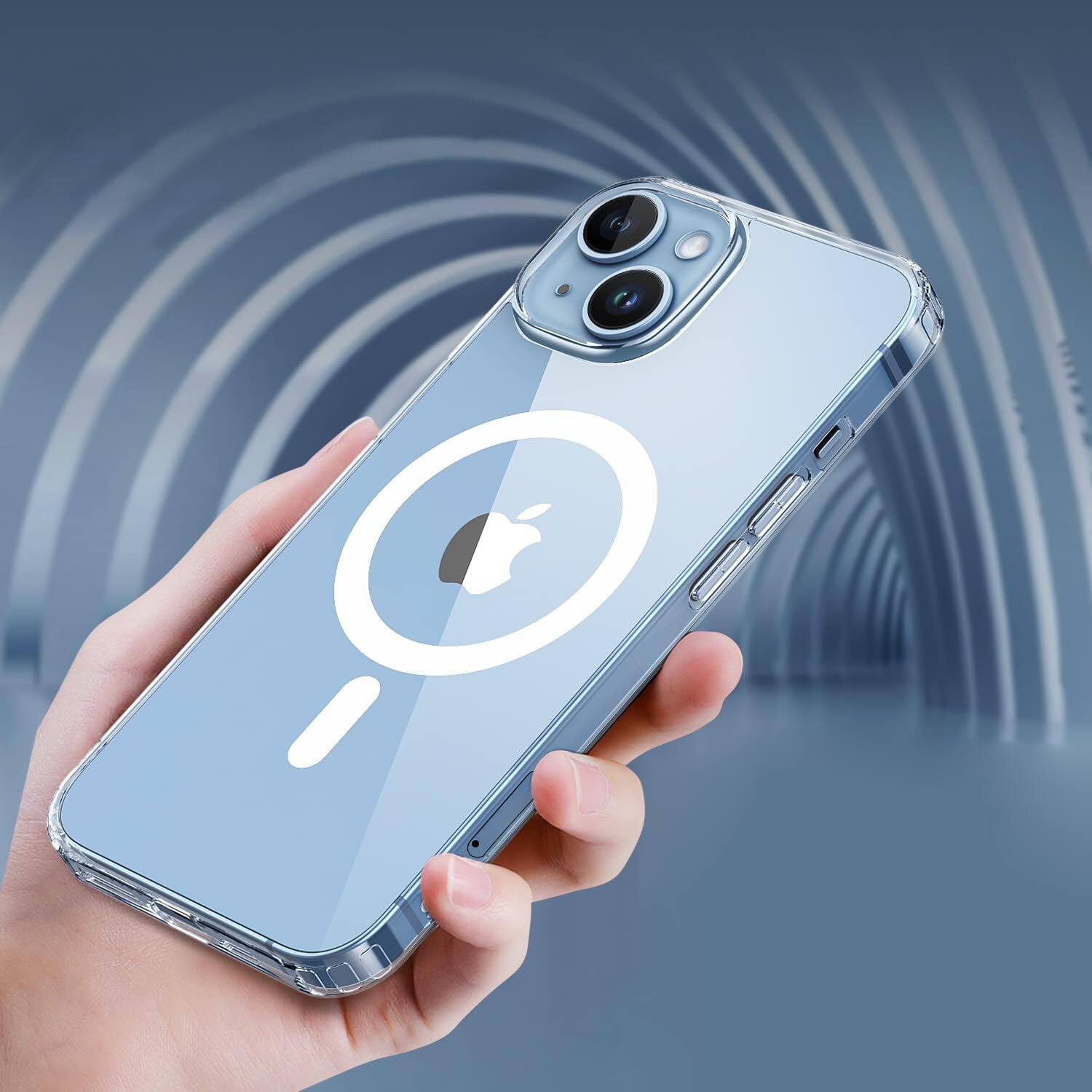 Angle. SaharaCase - Venture Series Case Compatible with Magsafe Case for iPhone 15 Plus - Clear - Clear.