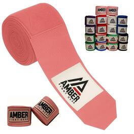 Amber Sporting Goods - Amber Fight Gear Semi Elastic 180" Handwraps, Boxing/Kickboxing/MMA, Pair - Pink